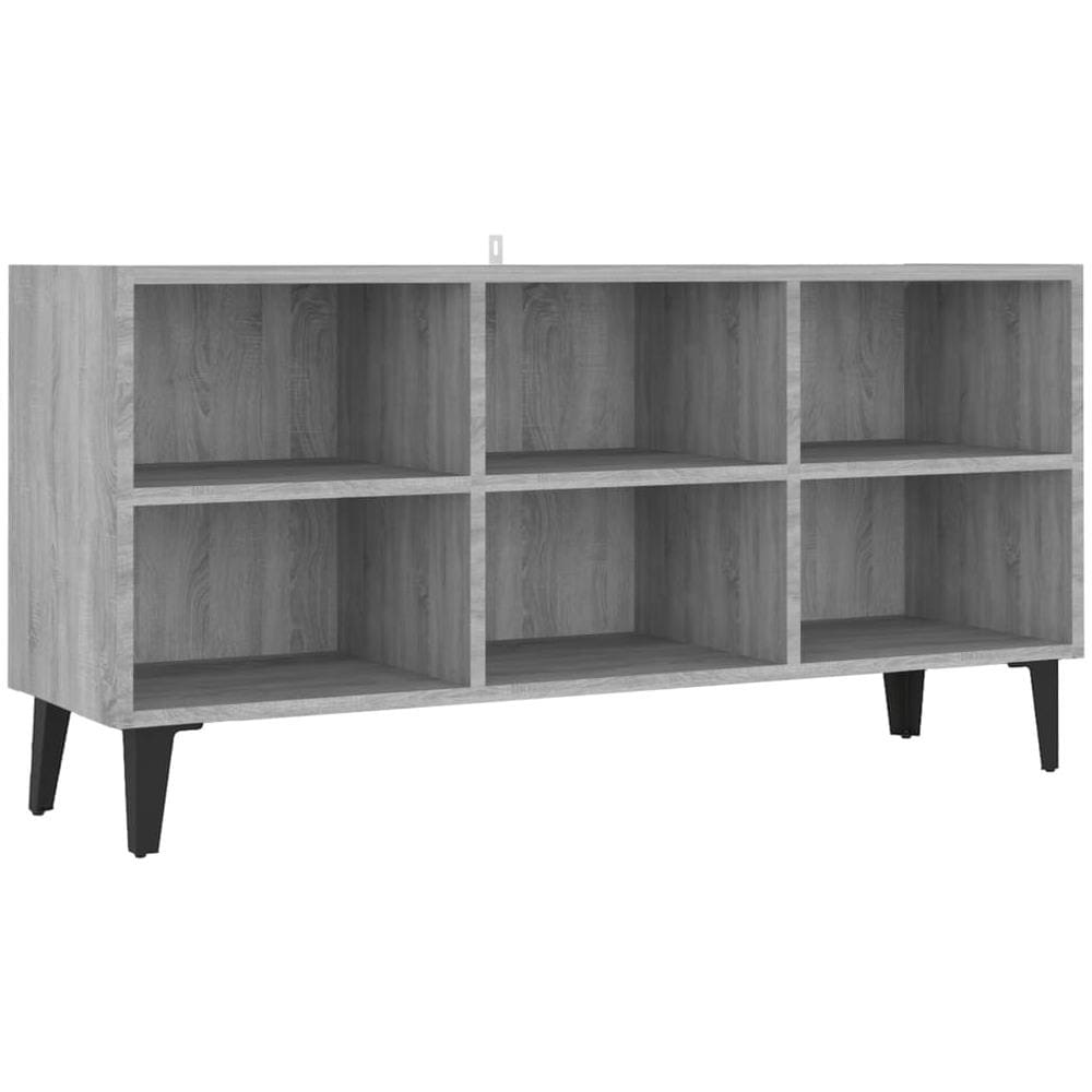 Mobile Tv Con Gambe In Metallo Grigio Sonoma 103,5x30x50 Cm - Foto 2