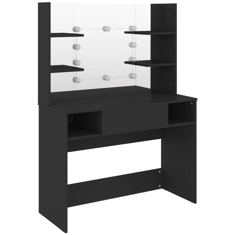 Toeletta Con Luci Led 100x40x135 Cm In Mdf Nera - Foto 2