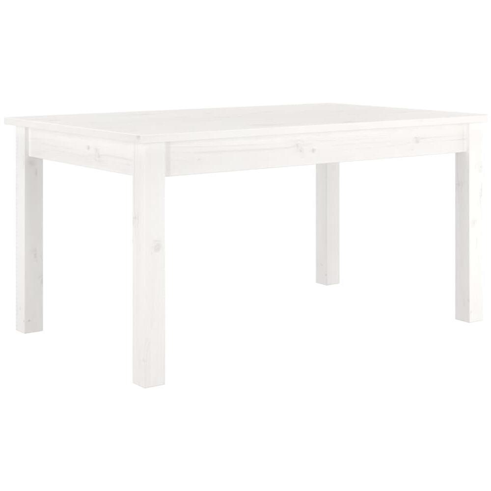 Tavolino Da Salotto Bianco 80x50x40 Cm Legno Massello Di Pino - Foto 2