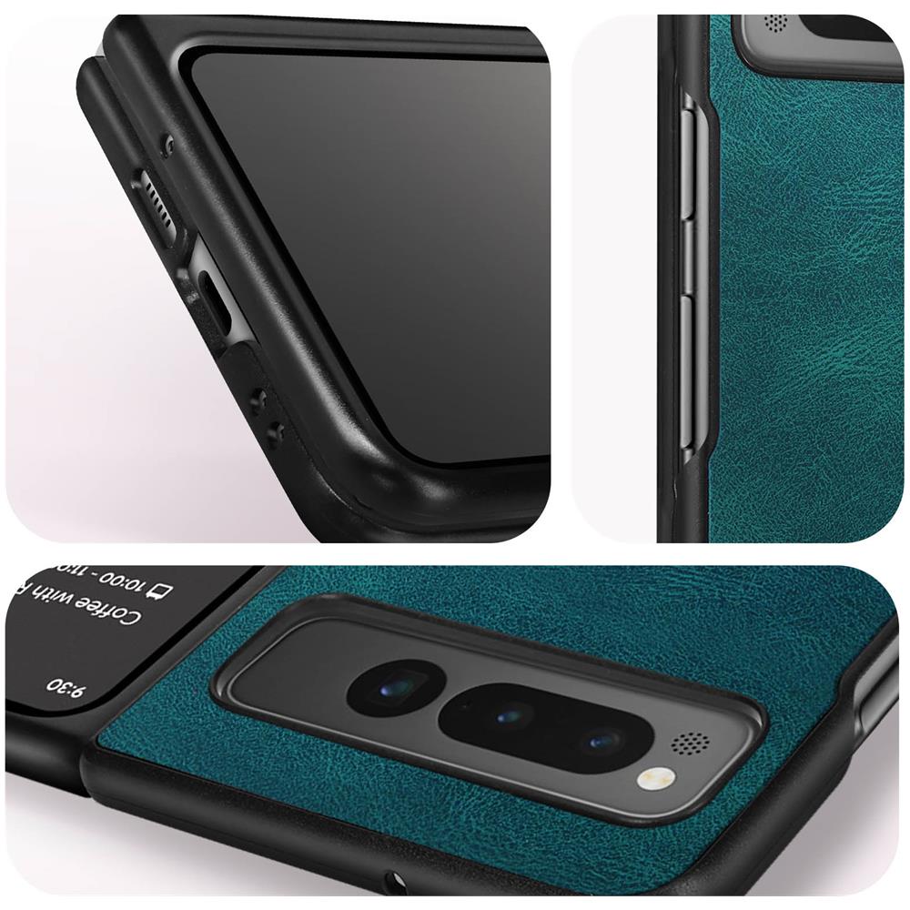 Cover Per Google Pixel Fold, Rigida E Soft-touch In Similpelle Verde Petrolio - Foto 2