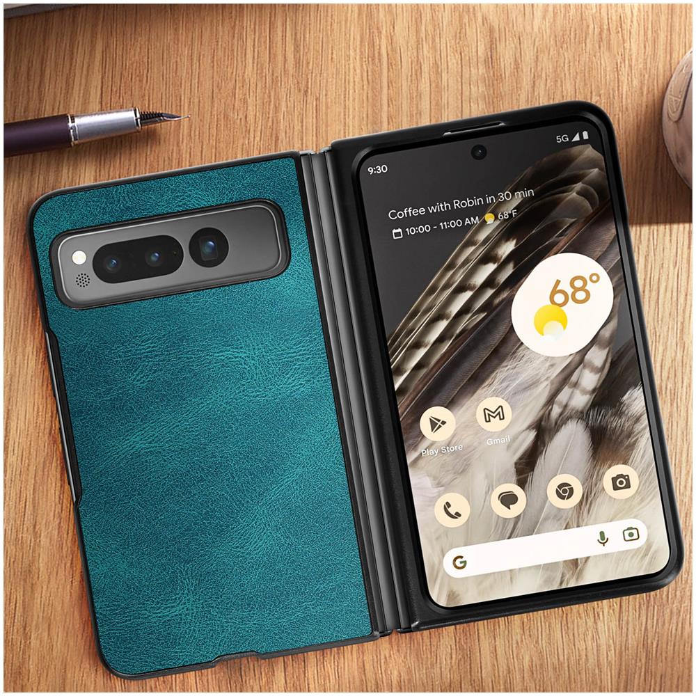 Cover Per Google Pixel Fold, Rigida E Soft-touch In Similpelle Verde Petrolio - Foto 5
