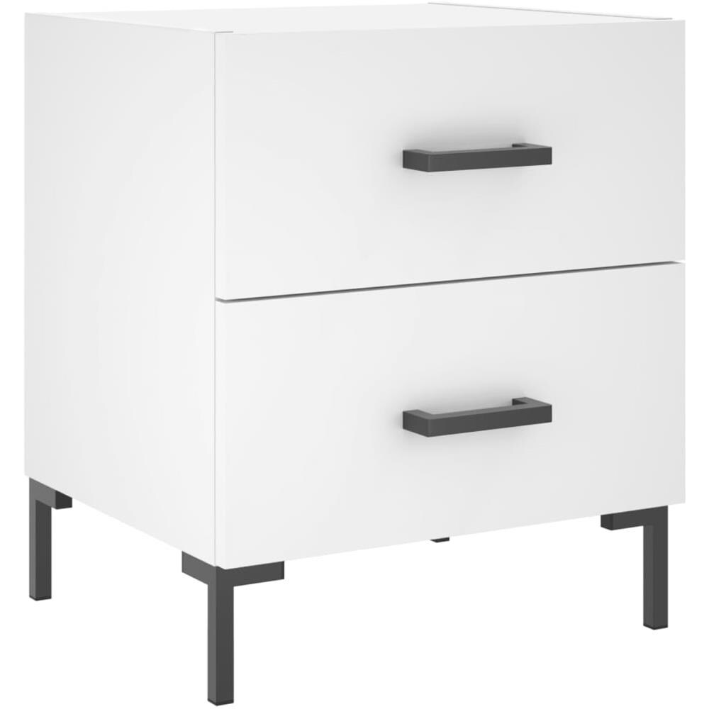 Comodino Bianco 40x35x47,5 Cm In Legno Multistrato - Foto 1