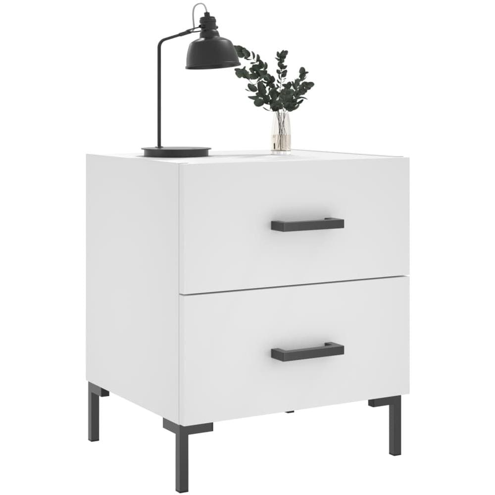 Comodino Bianco 40x35x47,5 Cm In Legno Multistrato - Foto 2