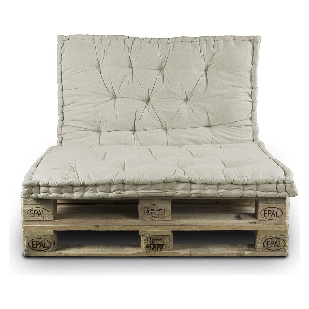 Cuscino Mattonella Per Seduta-schienale Divani Pallet Cuscino Per Bancale 80x120 80x120 Beige - Foto 1