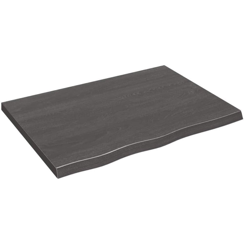 Ripiano Marrone Scuro 80x60x (2-4) cm Massello Rovere Trattato - Foto 1