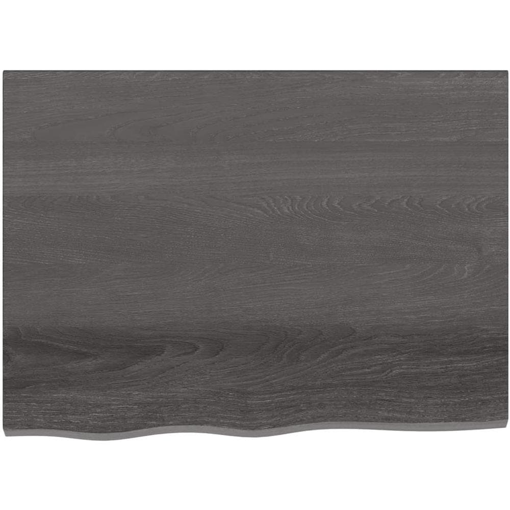 Ripiano Marrone Scuro 80x60x (2-4) cm Massello Rovere Trattato - Foto 2