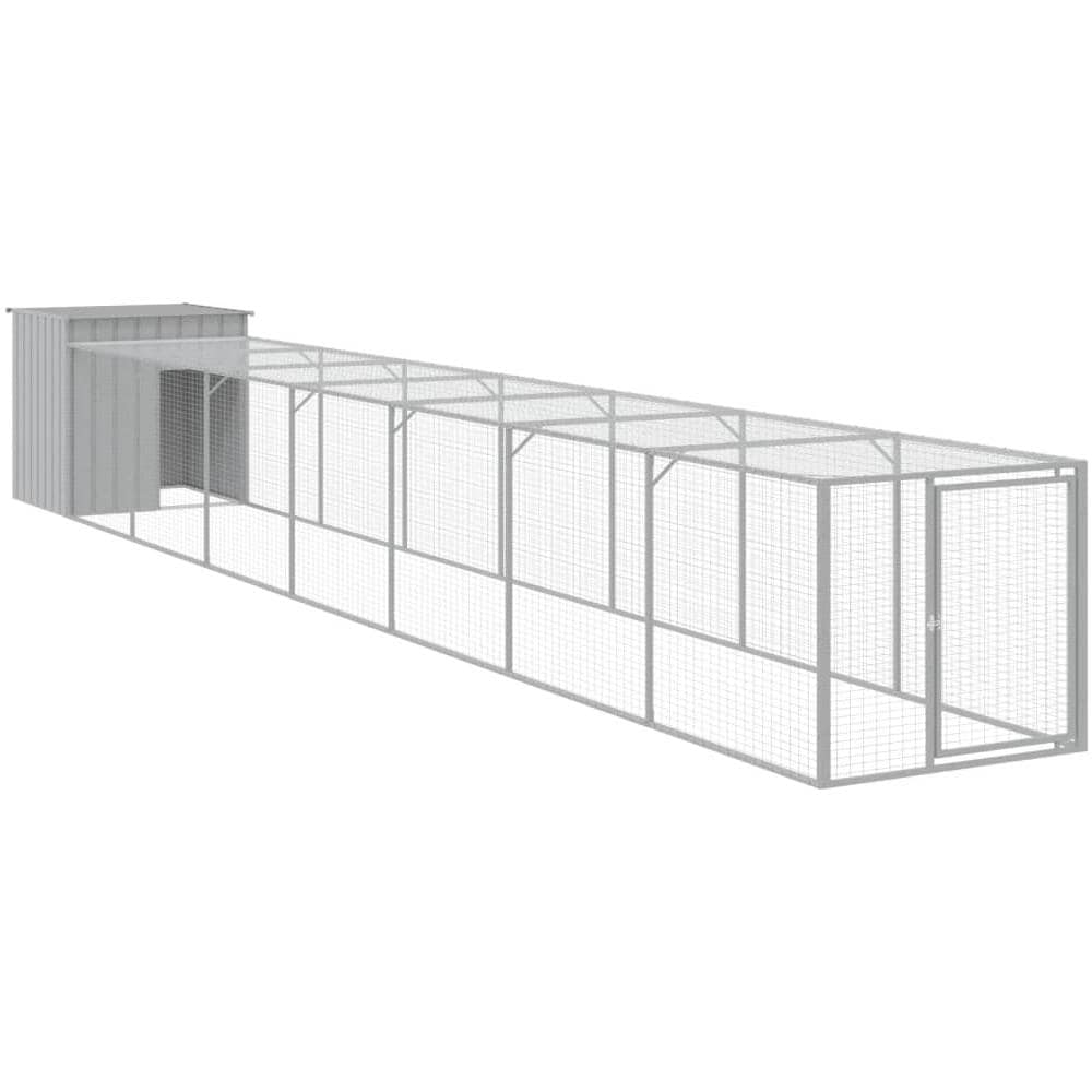 Pollaio Area Corsa Grigio Chiaro 110x813x110 Cm Acciaio Zincato - Foto 1