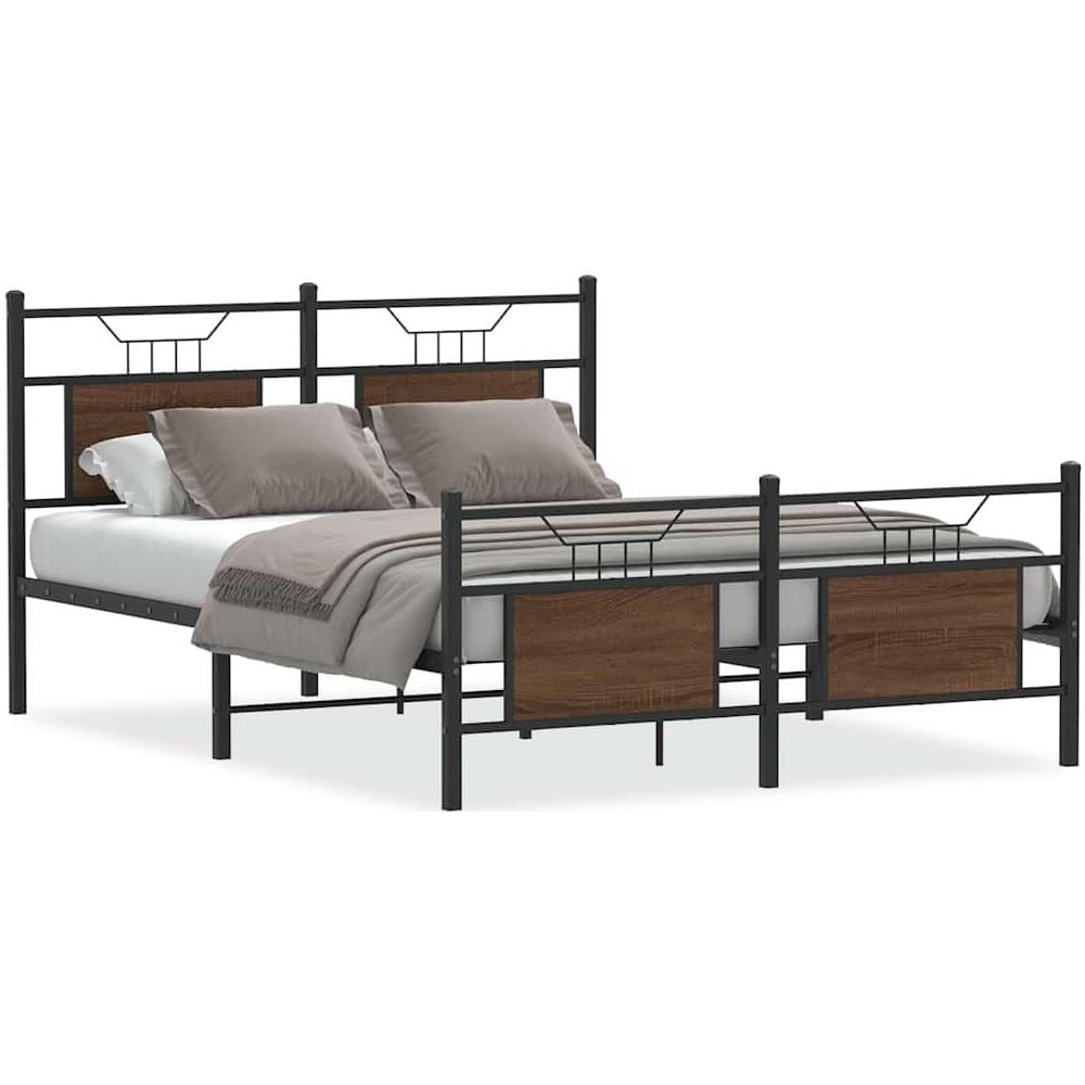 Giroletto senza Materasso Rovere Marrone 137x190 cm Truciolato - Foto 1