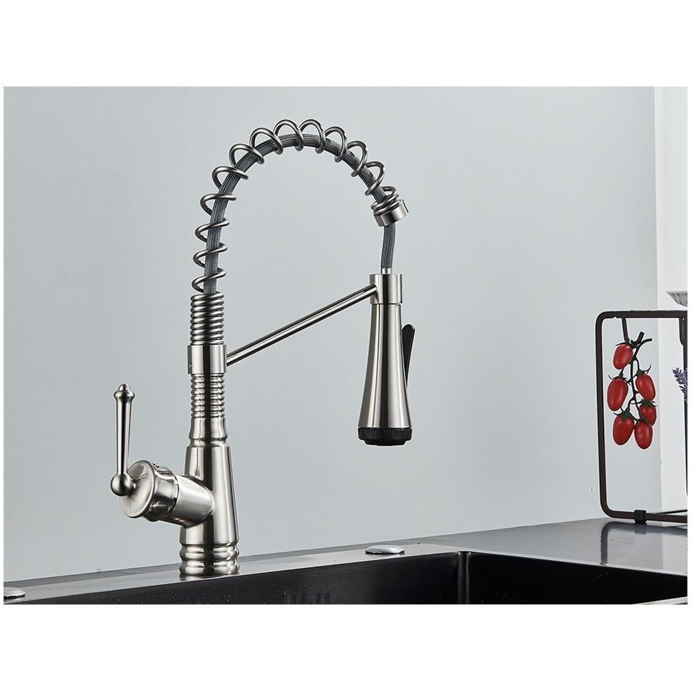 Rubinetto per lavello da cucina, Blackswan, tipo M338, modello nichelato con 4 modalità e doccia mobile, misura 42 cm - Foto 4