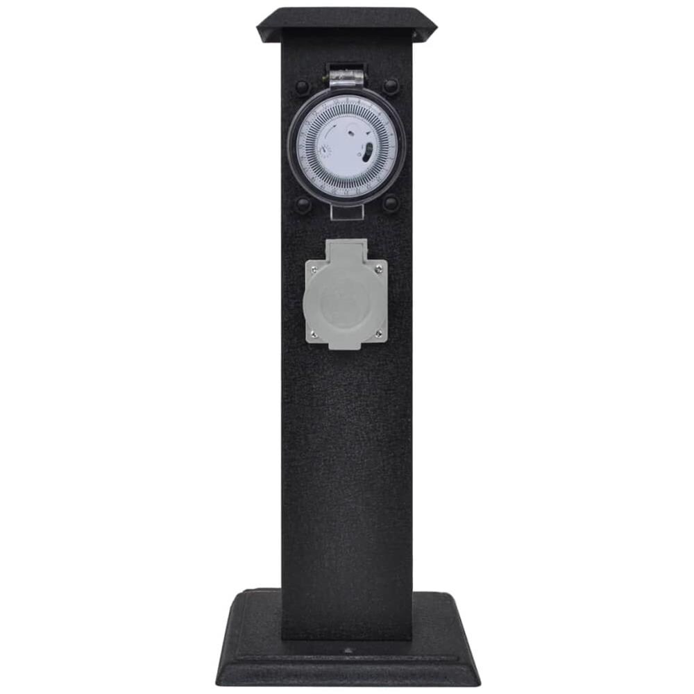 Presa Elettrica Da Giardino A Pilastro Nero Con Timer - Foto 2