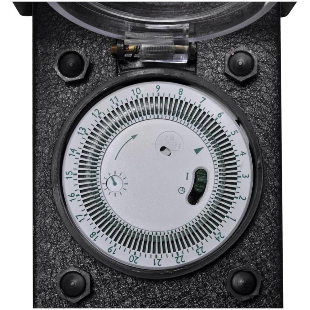 Presa Elettrica Da Giardino A Pilastro Nero Con Timer - Foto 5