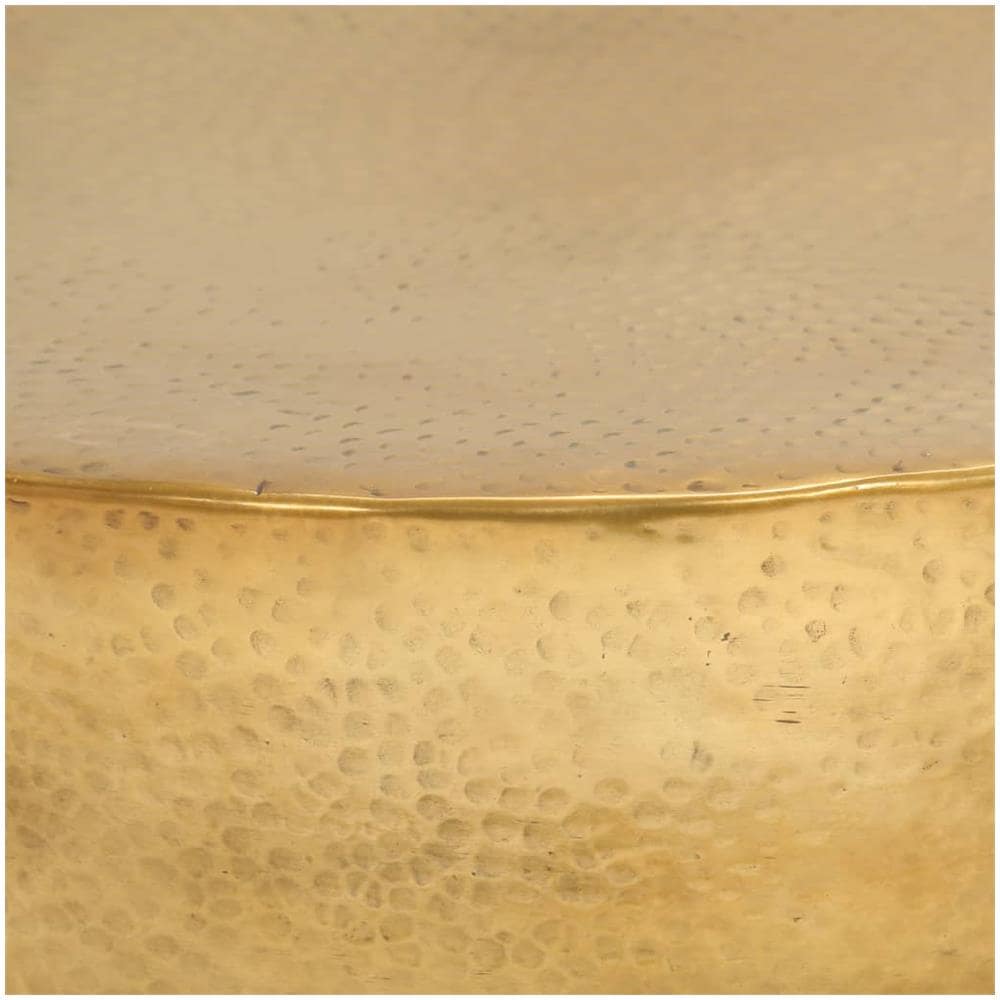 Tavolino Da Caffè In Alluminio Martellato 70x30 Cm Ottone - Foto 2