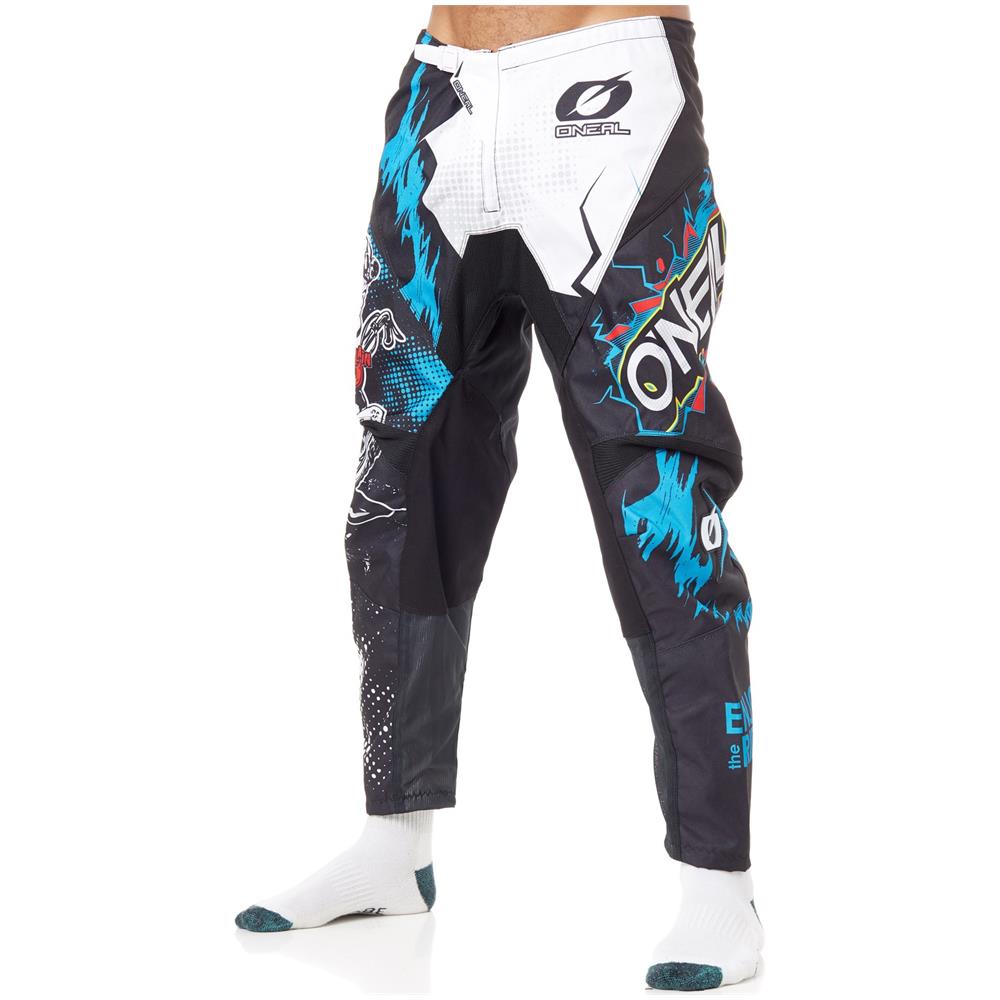 Pantaloni Motocross Oneal 2019 Element Villain Bianco (36 Vita = Eu 52, Nero) - Foto 2