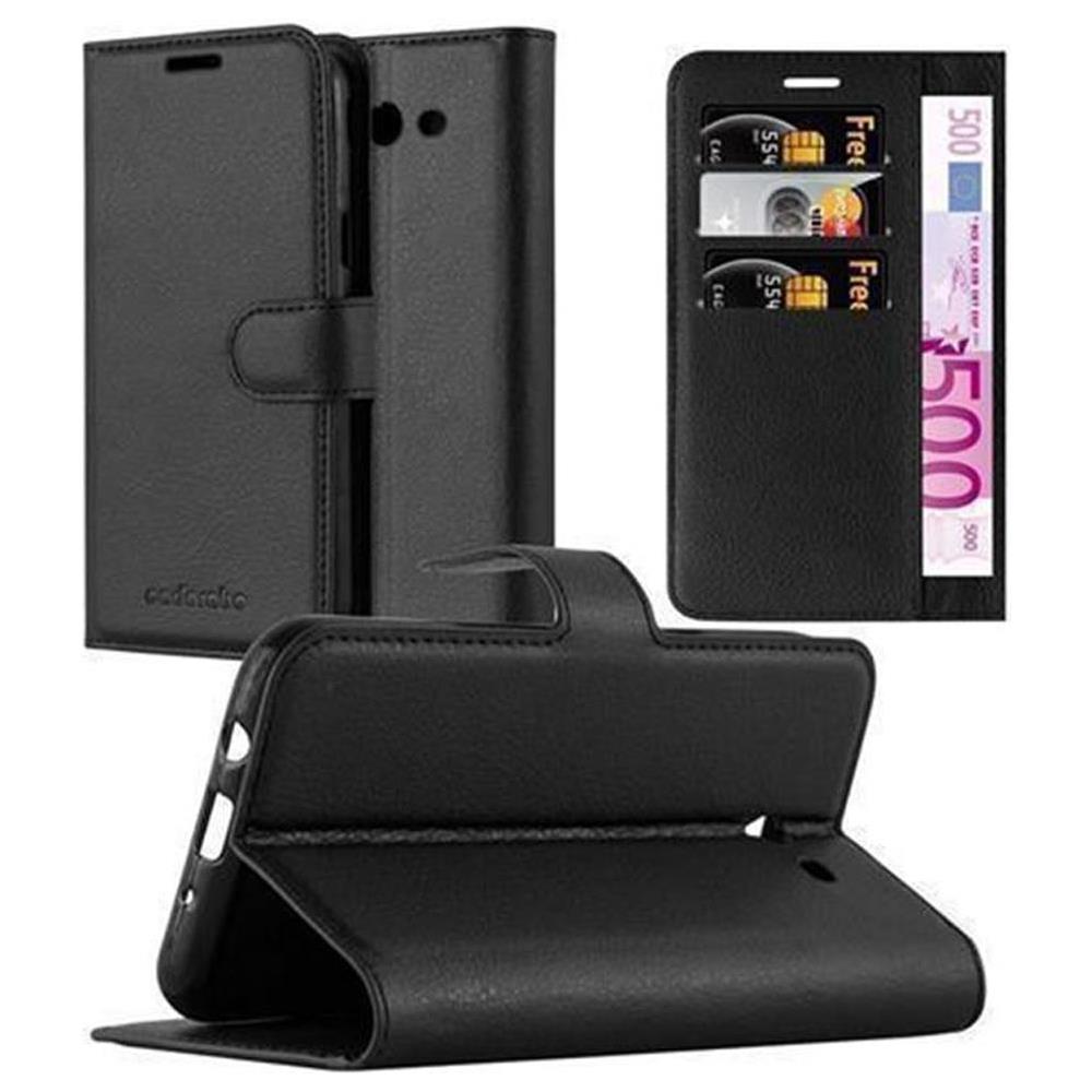 Custodia Compatibile Con Samsung Galaxy J3 2017 Us Version In Nero Carbone - Coperchio Protettiva Con Chiusura Magnetica, Funzione Stand E Tasca Per Le Carte - Foto 1