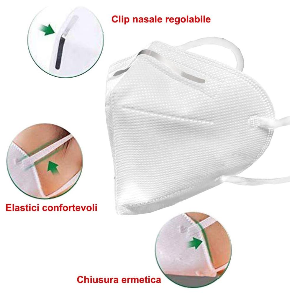 50 Pezzi Maschera Ffp2 4 Strati Maschere Kn95 Filtrazione 95% - Foto 4