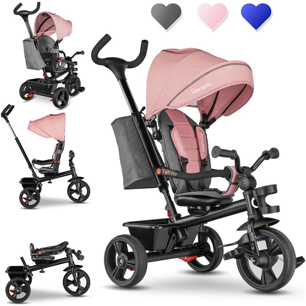 Haari 2 In 1 Triciclo Bambini E Passeggino Fronte Mamma E Fronte Strada Da 1 A 5 Anni Fino A 25 Kg Rosa - Foto 1