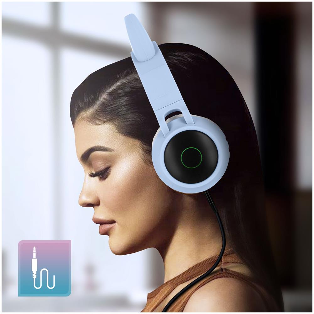 Cuffie Bluetooth Design Orecchie Gatto Animazione Luminosa Autonomia 12h - Malva - Foto 2