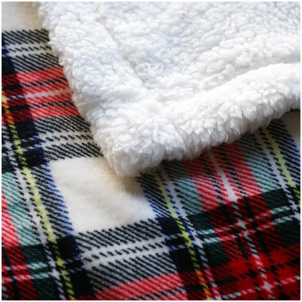 Serie Nordic Coperta Plaid Di Pile Da Divano E Letto In Morbida E Calda Microfibra Con Retro In Pelo 150x210 Cm - Scozzese Bianco - Foto 4