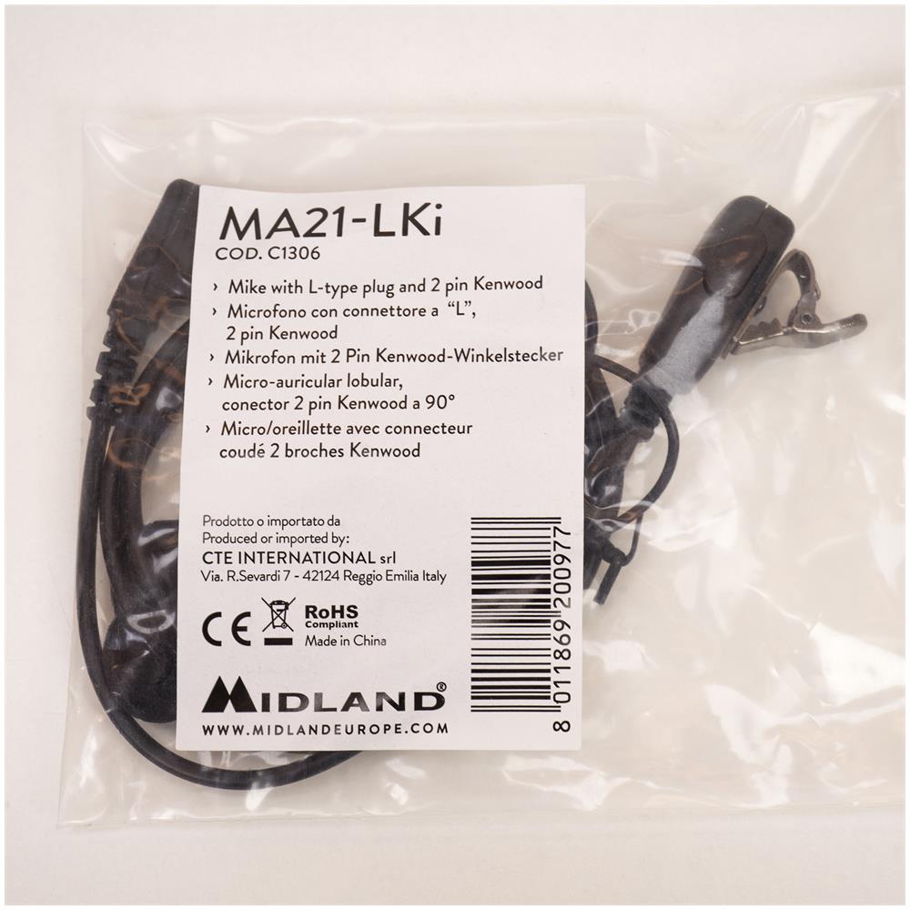 Ma21-lki Cuffie Con Microfono Kenwood A 2 Pin, Pulsante Ptt Per Stazioni Radio Portatili - Foto 5