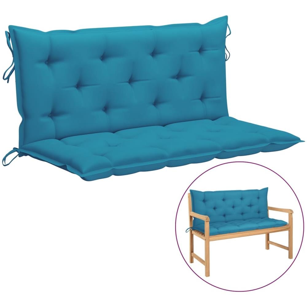 Cuscino per Panca Azzurro 120x (50+50) x7 cm in Tessuto Oxford - Foto 1