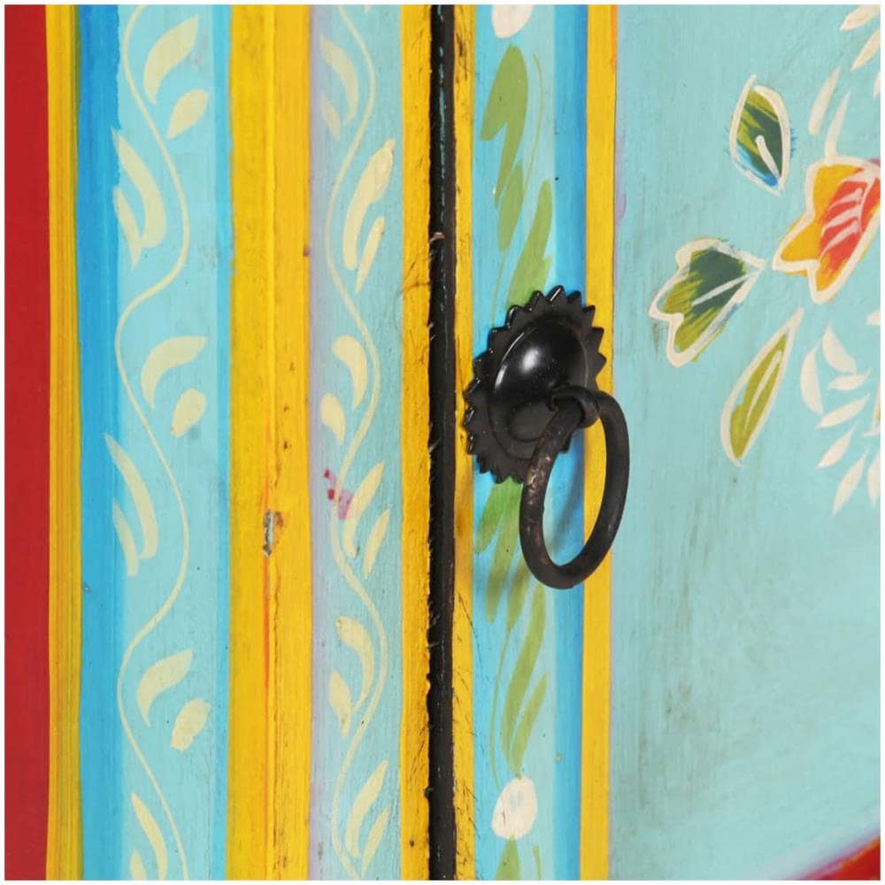 Credenza Alta Dipinta A Mano 40x30x90 Cm In Massello Di Mango - Foto 2