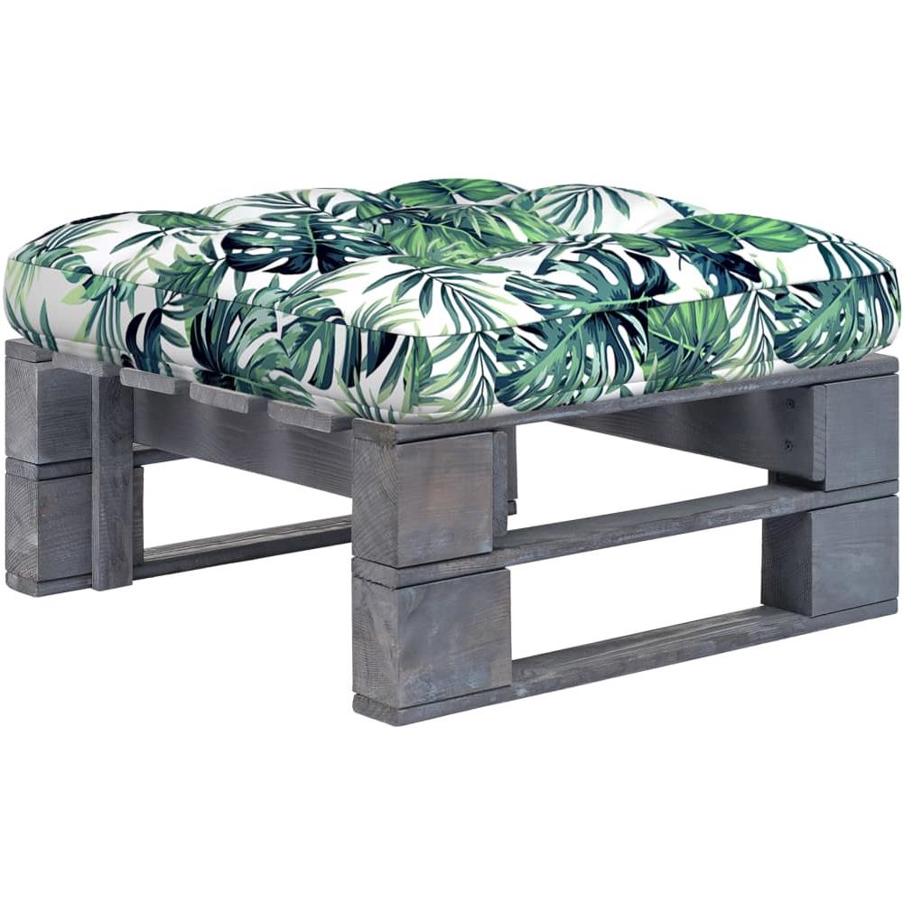 Ottomana da Giardino su Pallet in Pino Impregnato Grigio - Foto 1