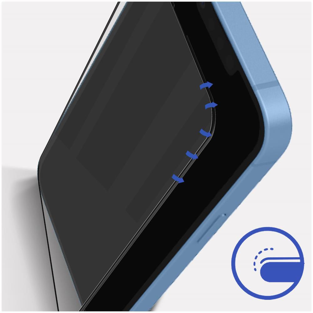 Vetro Temperato Iphone 13 E 13 Pro Bordo Incurvato Nero 3mk Hardglass Max - Foto 2