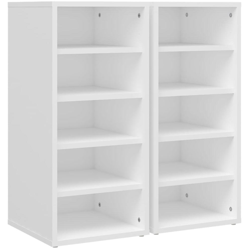 Scarpiere 2 pz Bianche 31,5x35x70 cm in Truciolato - Foto 2