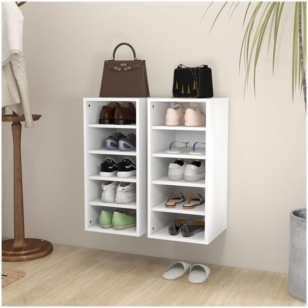 Scarpiere 2 pz Bianche 31,5x35x70 cm in Truciolato - Foto 1