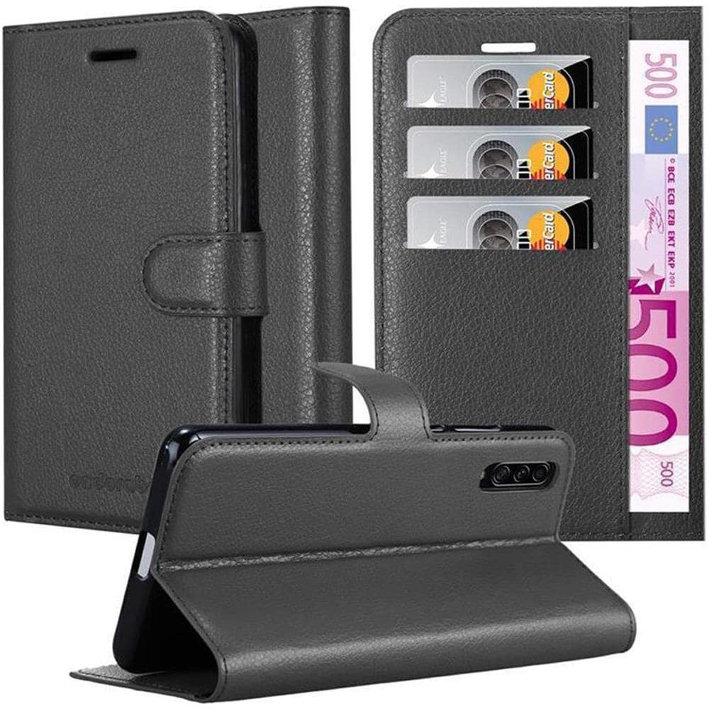 Custodia Compatibile Con Samsung Galaxy A90 5g In Nero Carbone - Coperchio Protettiva Con Chiusura Magnetica, Funzione Stand E Tasca Per Le Carte - Foto 1