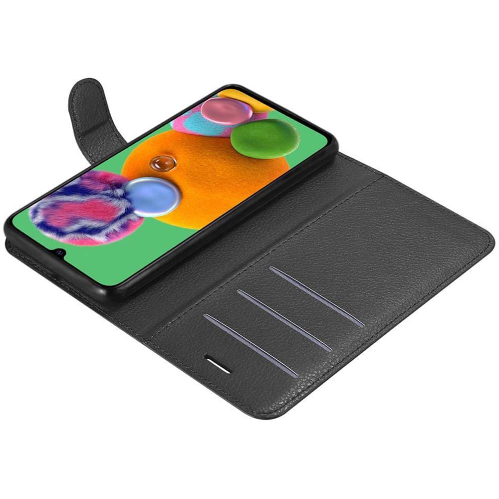 Custodia Compatibile Con Samsung Galaxy A90 5g In Nero Carbone - Coperchio Protettiva Con Chiusura Magnetica, Funzione Stand E Tasca Per Le Carte - Foto 8