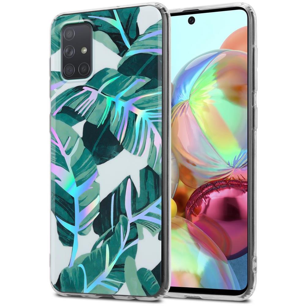 Custodia Compatibile Con Samsung Galaxy A71 4g Con Foglie Di Banana - Coperchio Protettivo In Silicone Tpu Con Motivo Floreale - Foto 1