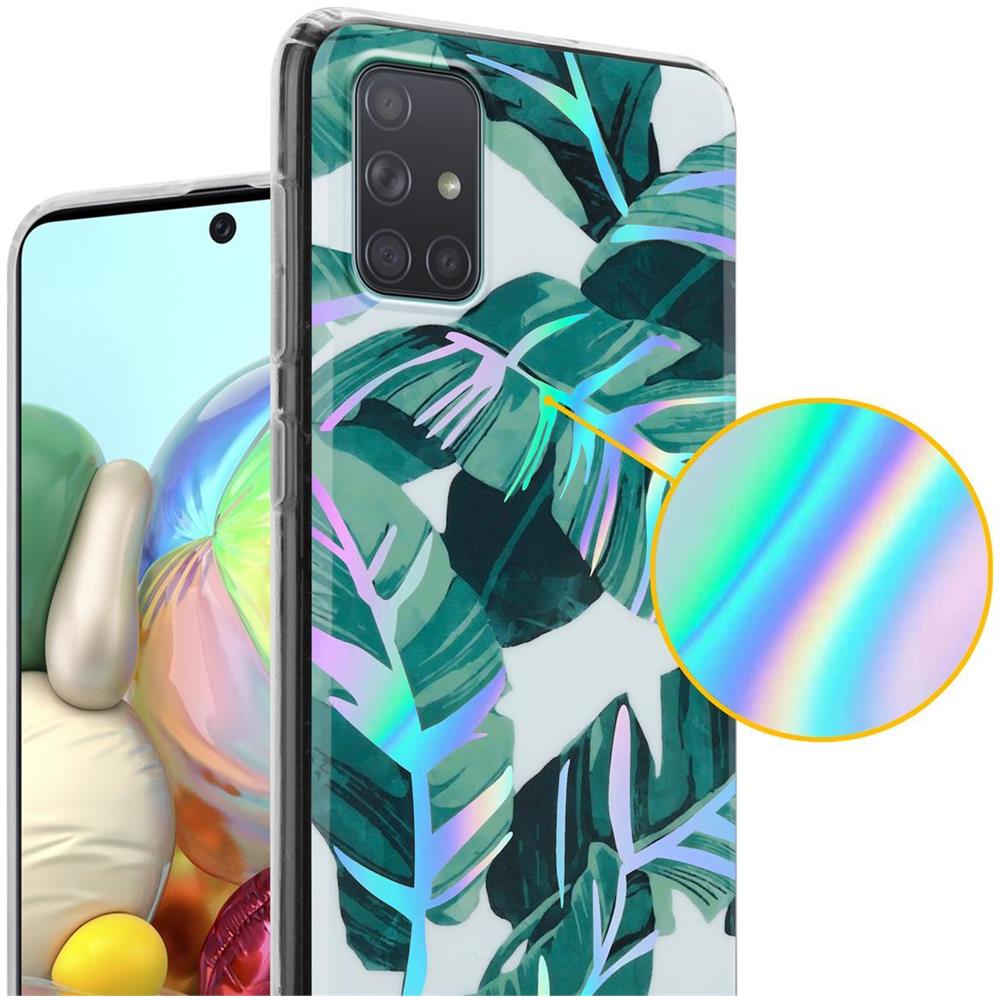 Custodia Compatibile Con Samsung Galaxy A71 4g Con Foglie Di Banana - Coperchio Protettivo In Silicone Tpu Con Motivo Floreale - Foto 2