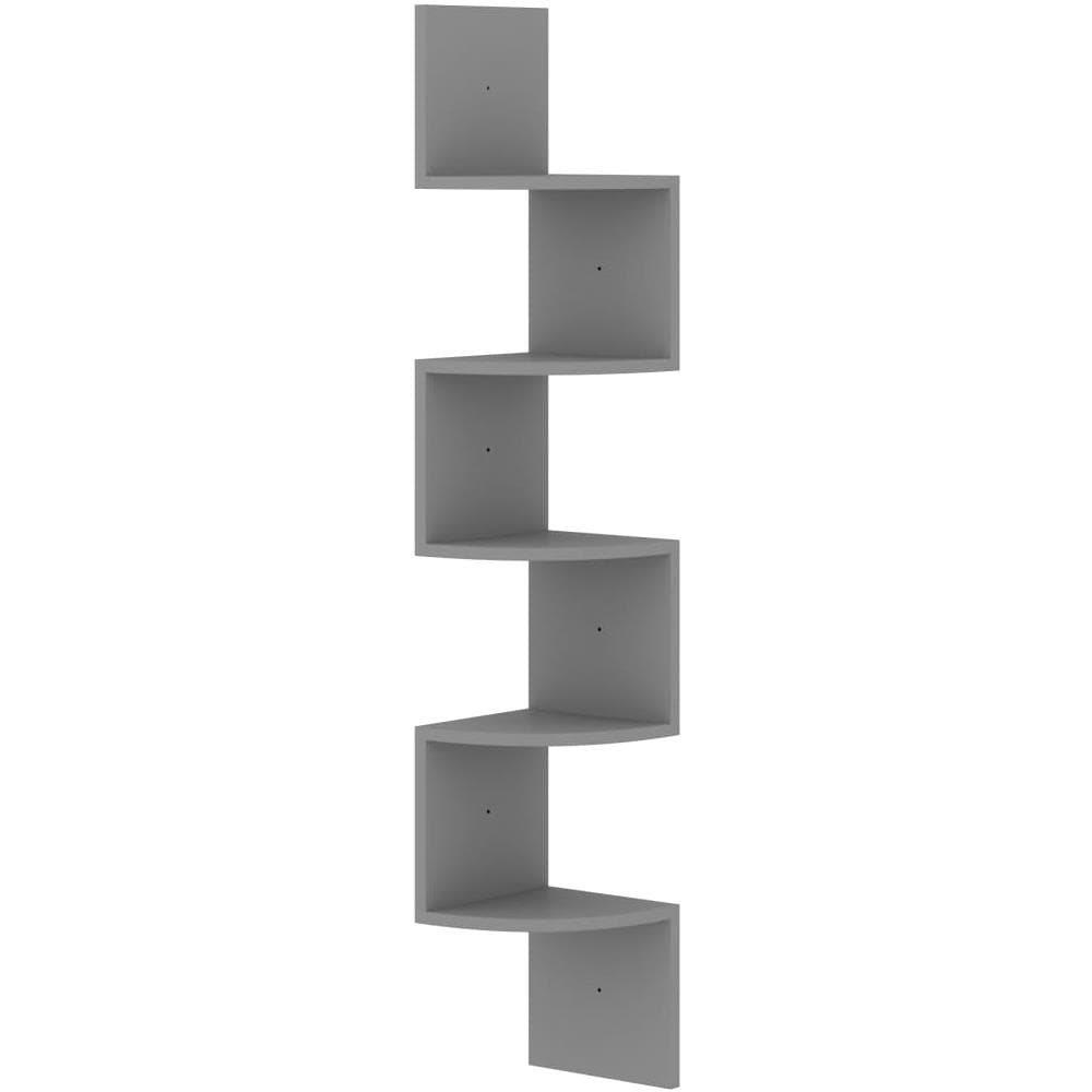 Scaffale Angolare a Muro Grigio 19x19x123 cm Legno Multistrato - Foto 2