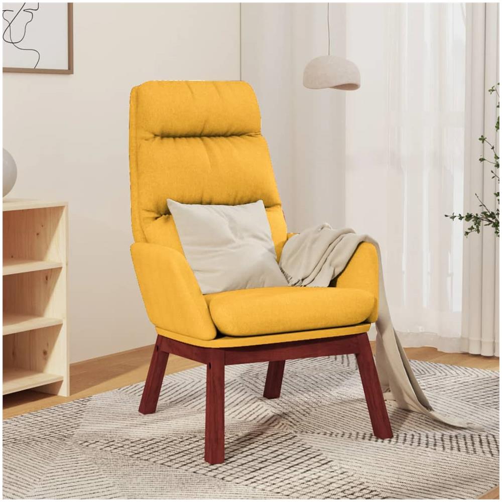 Sedia Relax Giallo Senape In Tessuto - Foto 1