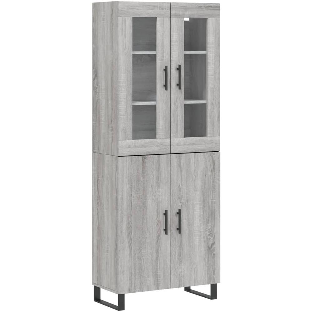 Credenza Grigio Sonoma 69,5x34x180 Cm In Legno Multistrato - Foto 2