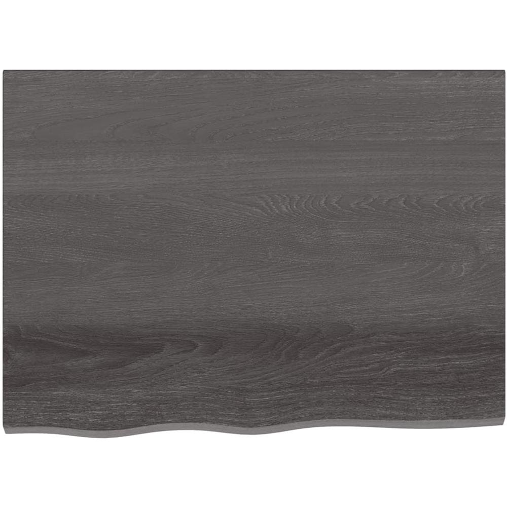Ripiano Marrone Scuro 80x30x (2-6) cm Massello Rovere Trattato - Foto 2