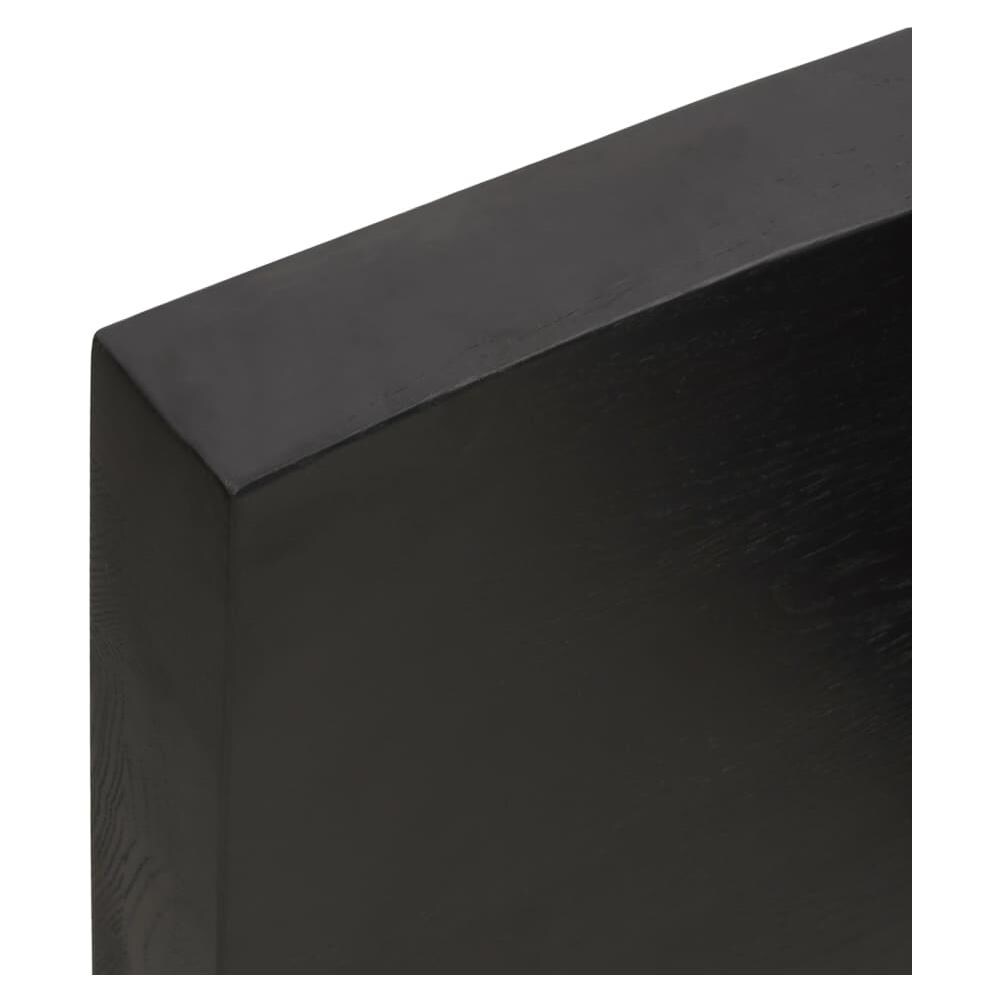 Ripiano Marrone Scuro 80x30x (2-6) cm Massello Rovere Trattato - Foto 5