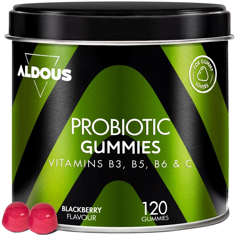 Probiotici con vitamine in gummies Aldous | 120 caramelle gommose gusto naturale di mora - Foto 1