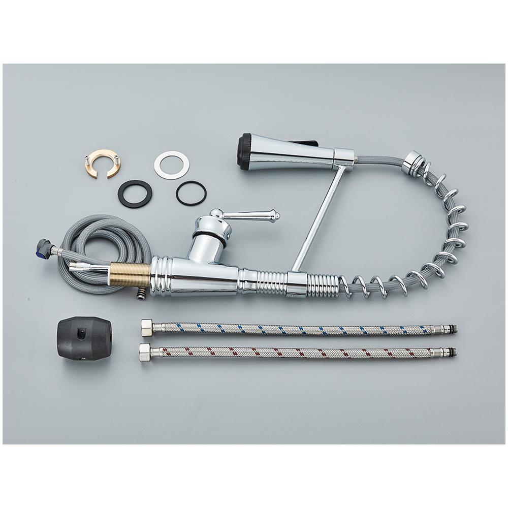 Rubinetto per lavello da cucina, Blackswan, tipo M337, modello cromato con 4 modalità e doccia mobile, misura 42 cm - Foto 4