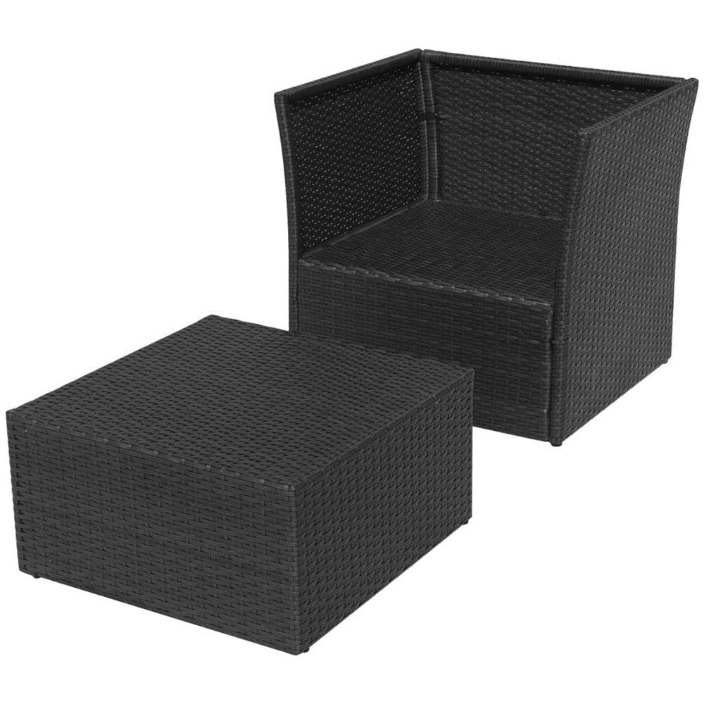 Set 5 Sedie Da Giardino Poliestere / vimini Nero - Foto 16