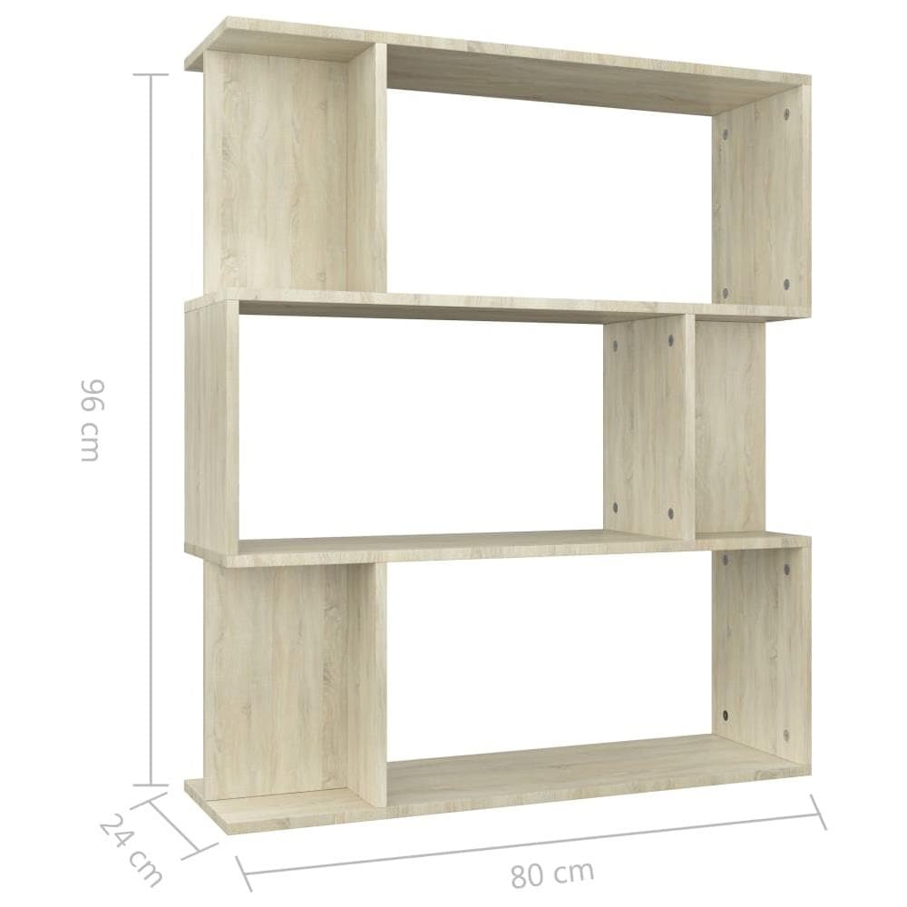 Libreria /Divisorio Rovere Sonoma 80x24x96 cm Legno Multistrato - Foto 8