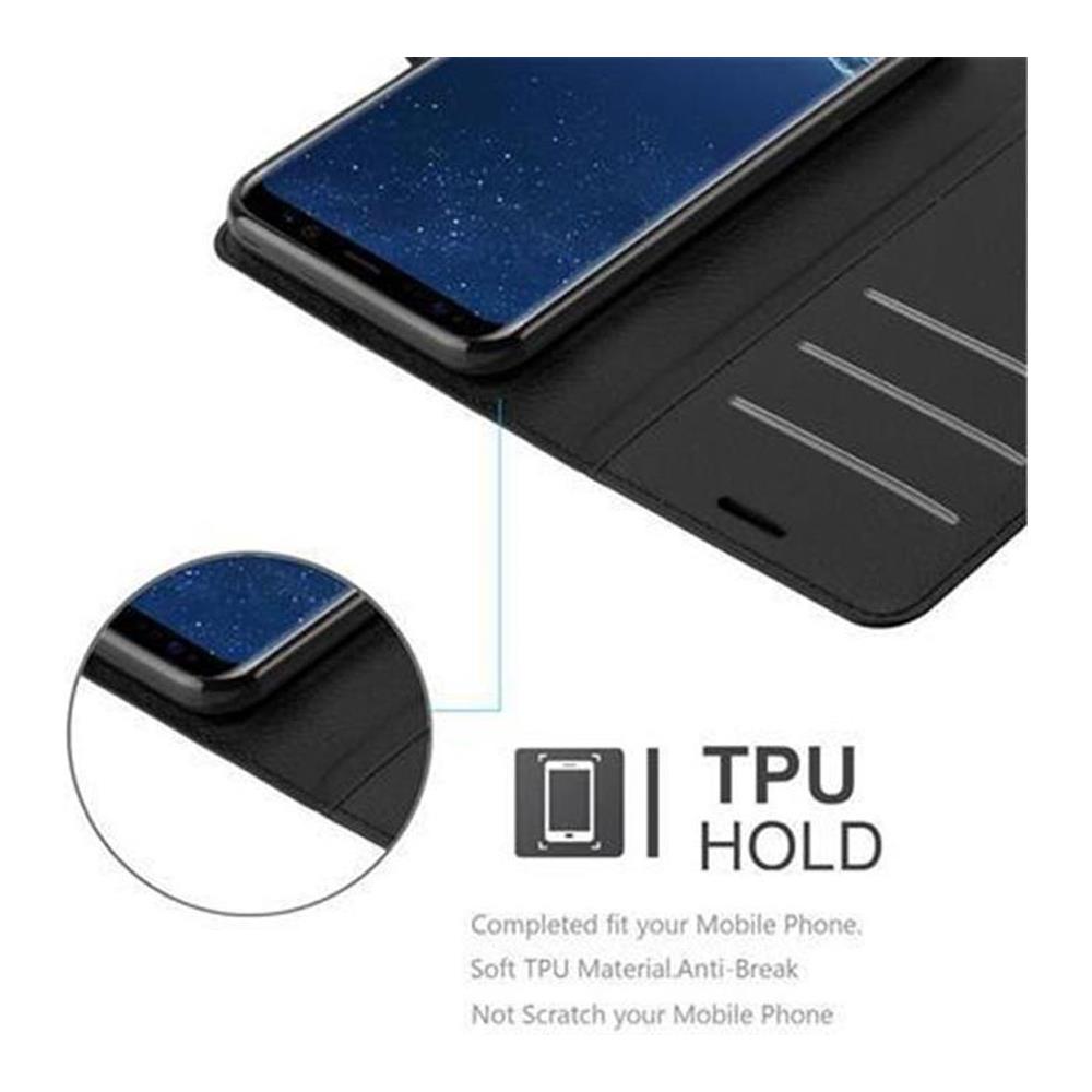 Custodia Compatibile Con Samsung Galaxy S8 Plus In Nero Carbone - Coperchio Protettiva Con Chiusura Magnetica, Funzione Stand E Tasca Per Le Carte - Foto 6