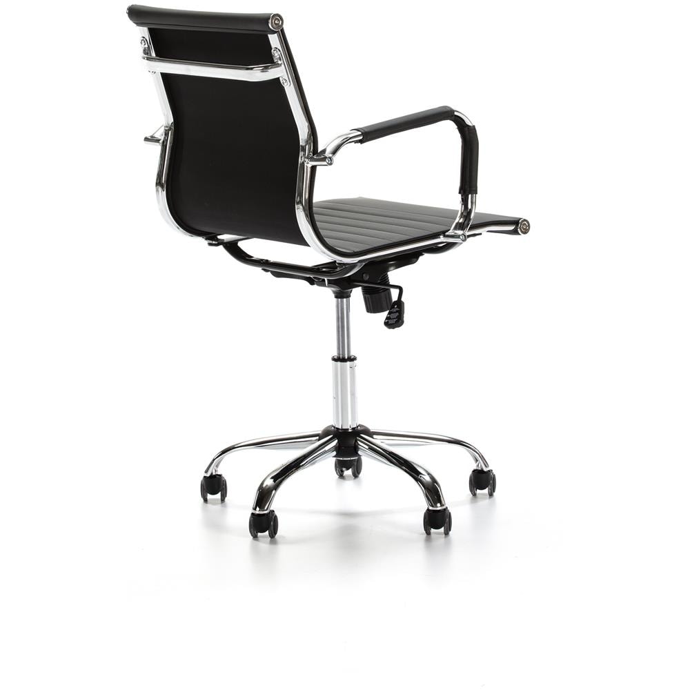 Poltrona Da Ufficio Croma Tilt Nero, Pelle Sintetica, Sedia Con Braccioli Esecutivo E Cuscino Imbottito, Regolabile In Altezza - Foto 5