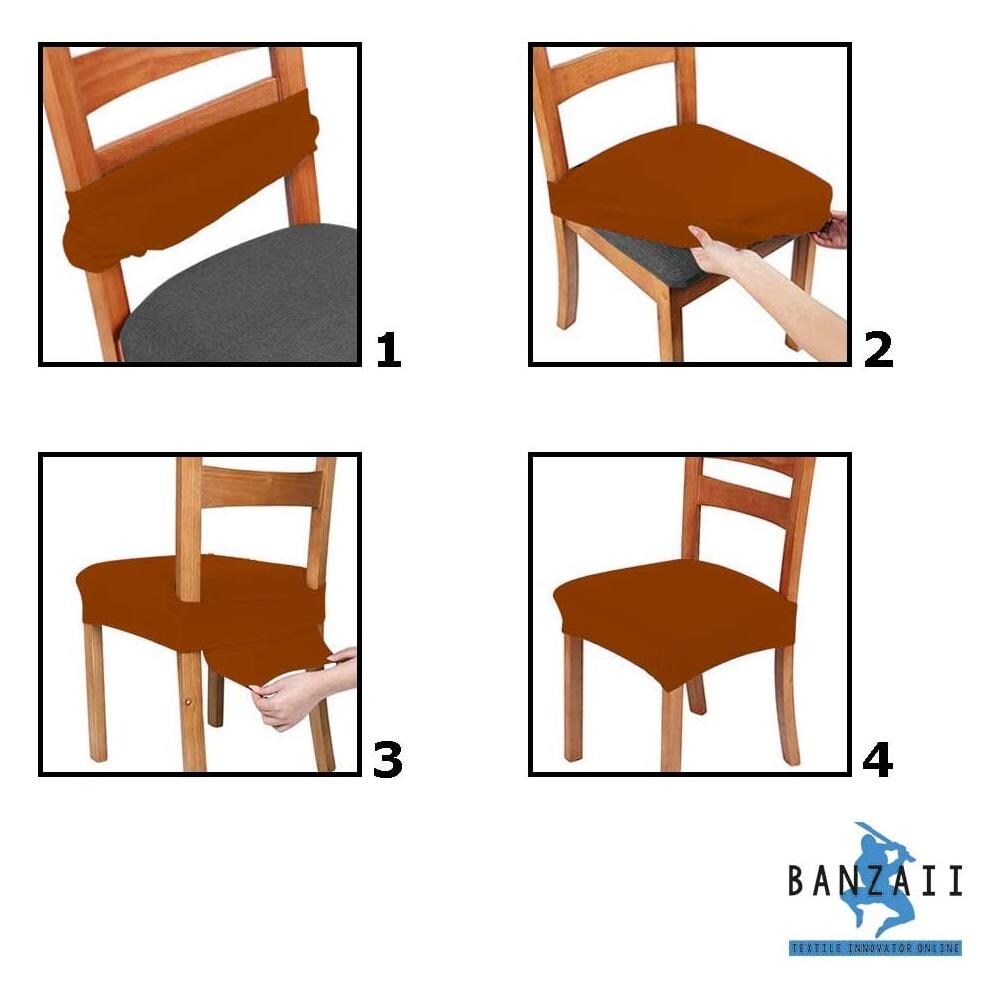 Set 6 Coprisedia Antimacchia Senza Schienale Made In Italy Mattone - Foto 6