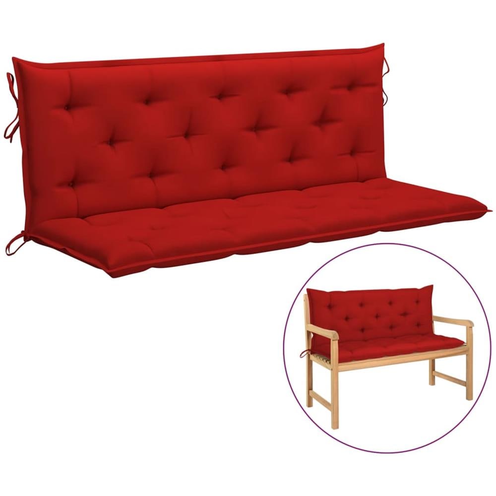 Cuscino per Panca Rosso 150x (50+50) x7cm in Tessuto Oxford - Foto 1