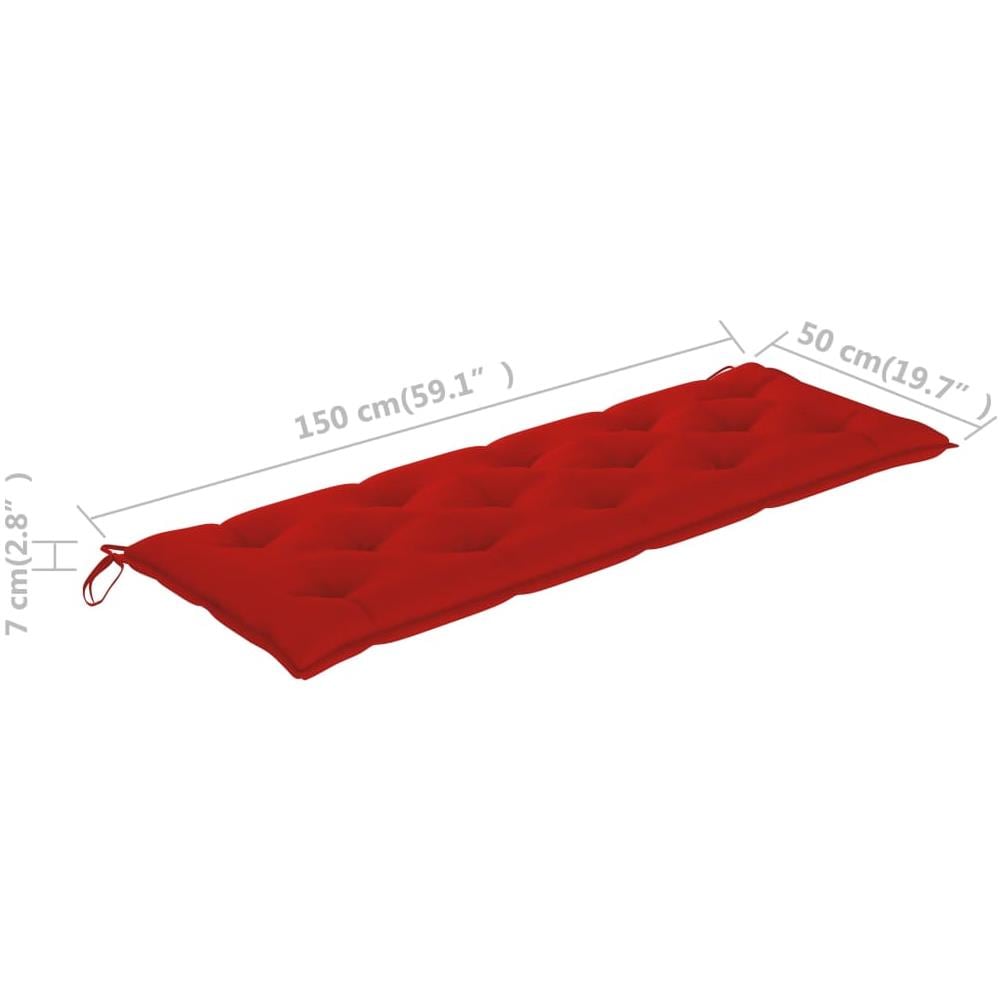 Cuscino per Panca Rosso 150x (50+50) x7cm in Tessuto Oxford - Foto 9