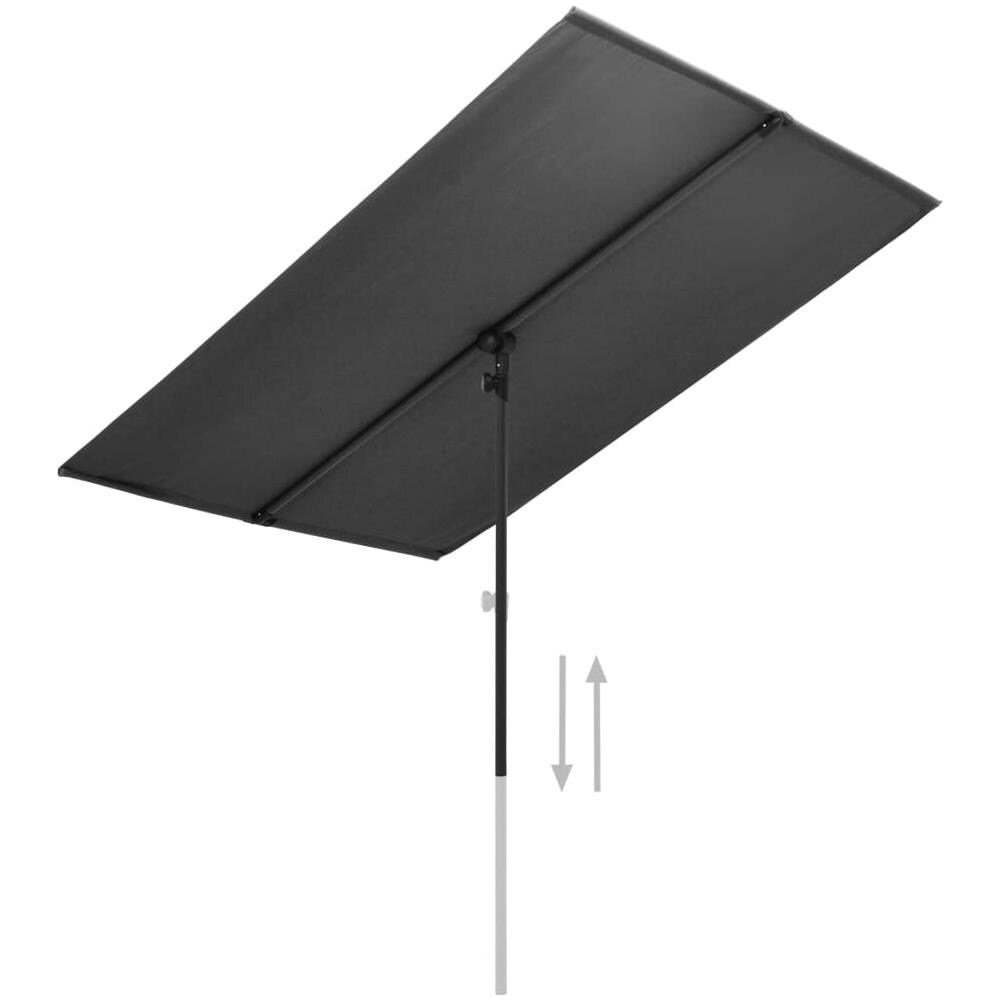 Ombrellone da Giardino Palo in Alluminio 180x110cm Antracite - Foto 2