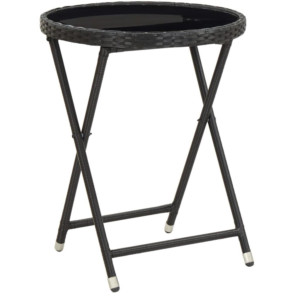Set Da Bistrot Per Giardino 3 Pz In Polyrattan E Vetro Nero - Foto 2