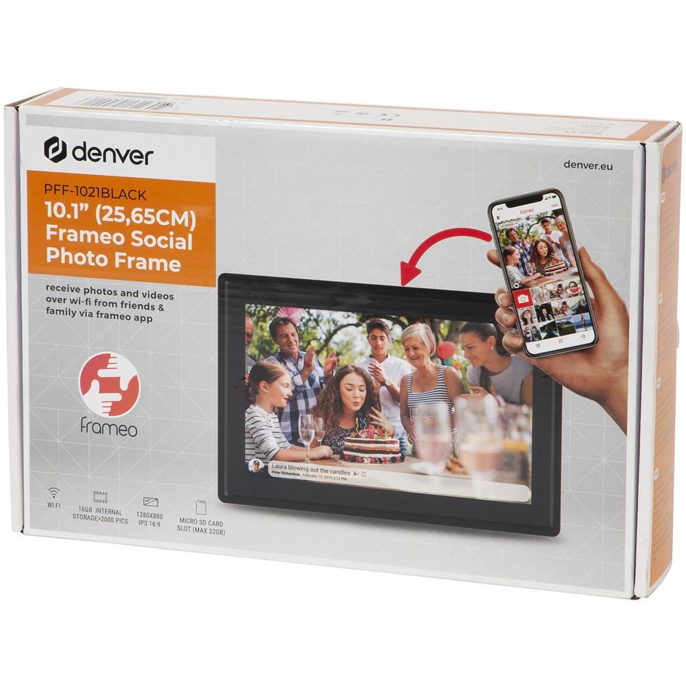 Denver PFF-1021BLACK cornice per foto digitali Nero 25,6 cm (10.1") Touch screen Wi-Fi - Foto 3